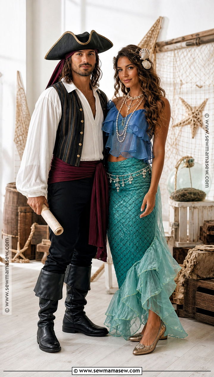 Pirate And Mermaid Couple Costume - 50 couple costumes for halloween