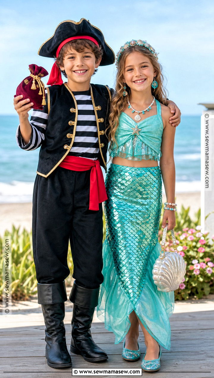 Pirate And Mermaid Sibling Costume - 30 sibling halloween costumes boy and for girls