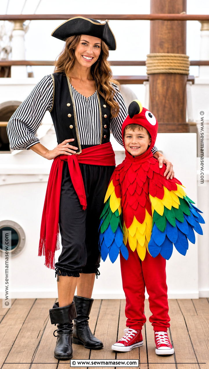Pirate And Parrot Costume - 30 mommy and son halloween costumes