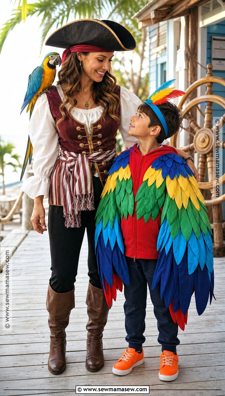 Pirate And Parrot Costume - 30 mother son halloween costumes