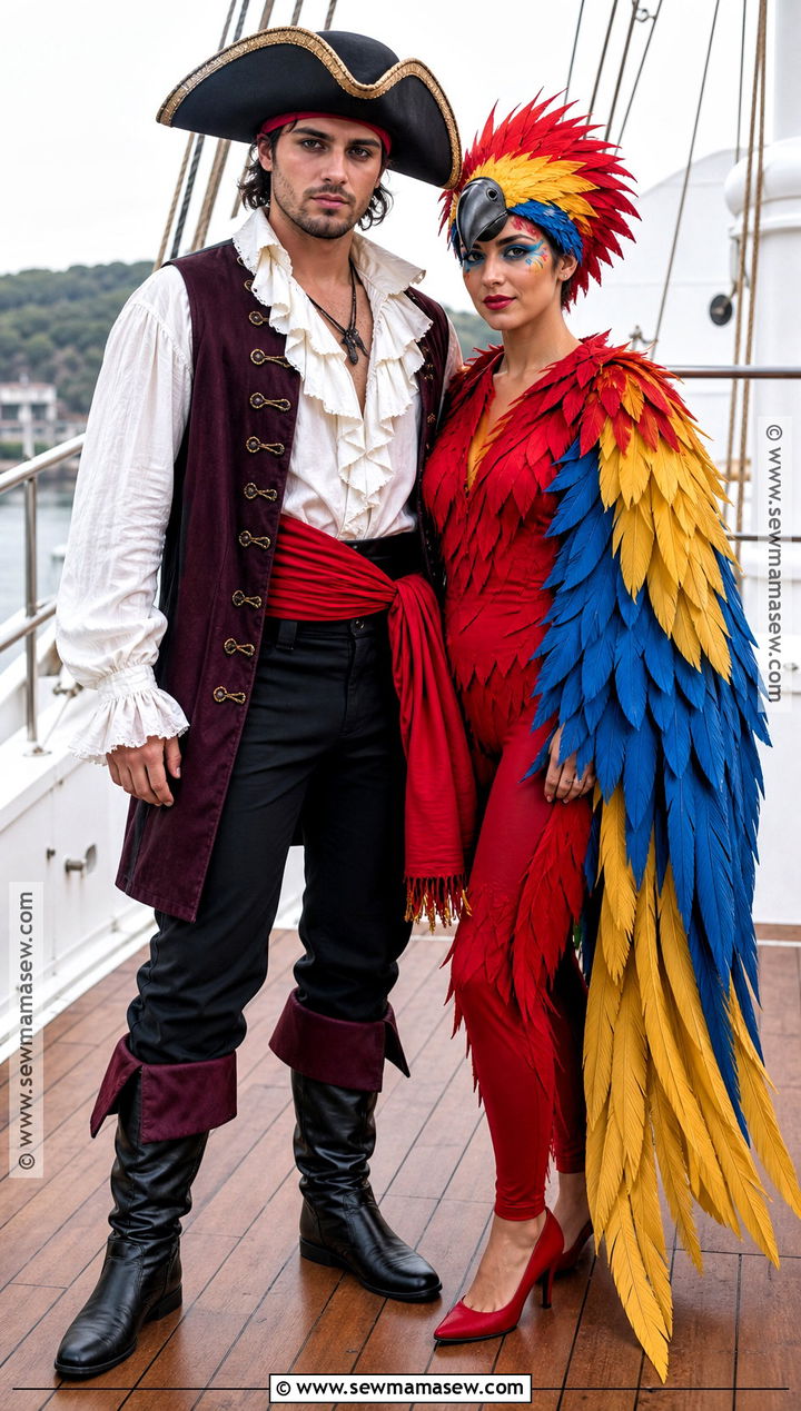 Pirate And Parrot Couple Costume - 35 pirate costumes