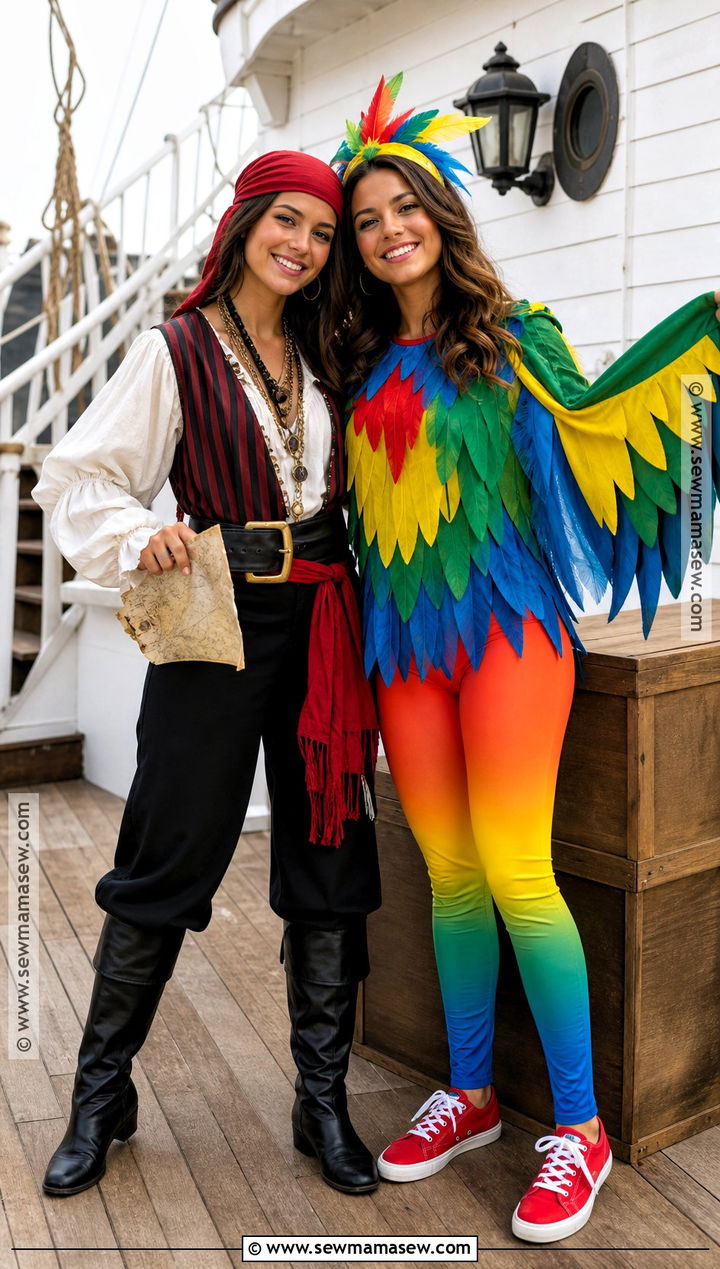 Pirate And Parrot Friend Costume - 30 friend halloween costumes two