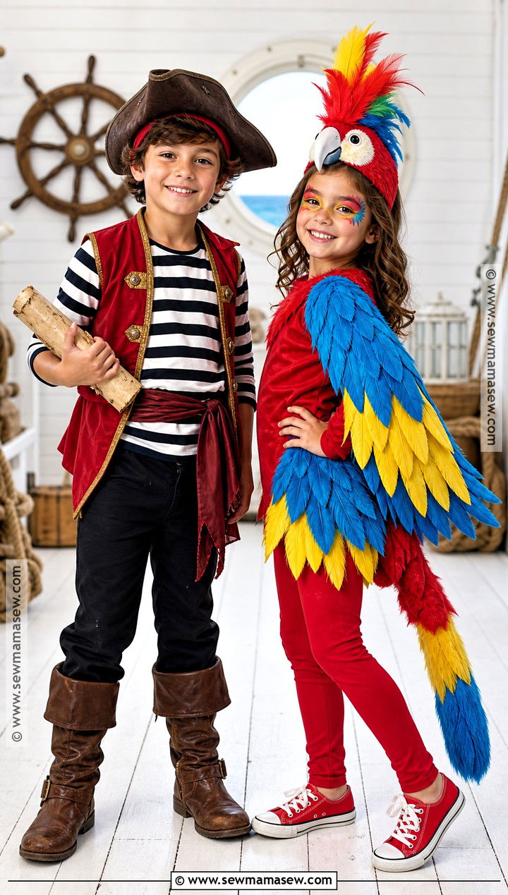Pirate And Parrot Sibling Costume - 40 sibling halloween costumes
