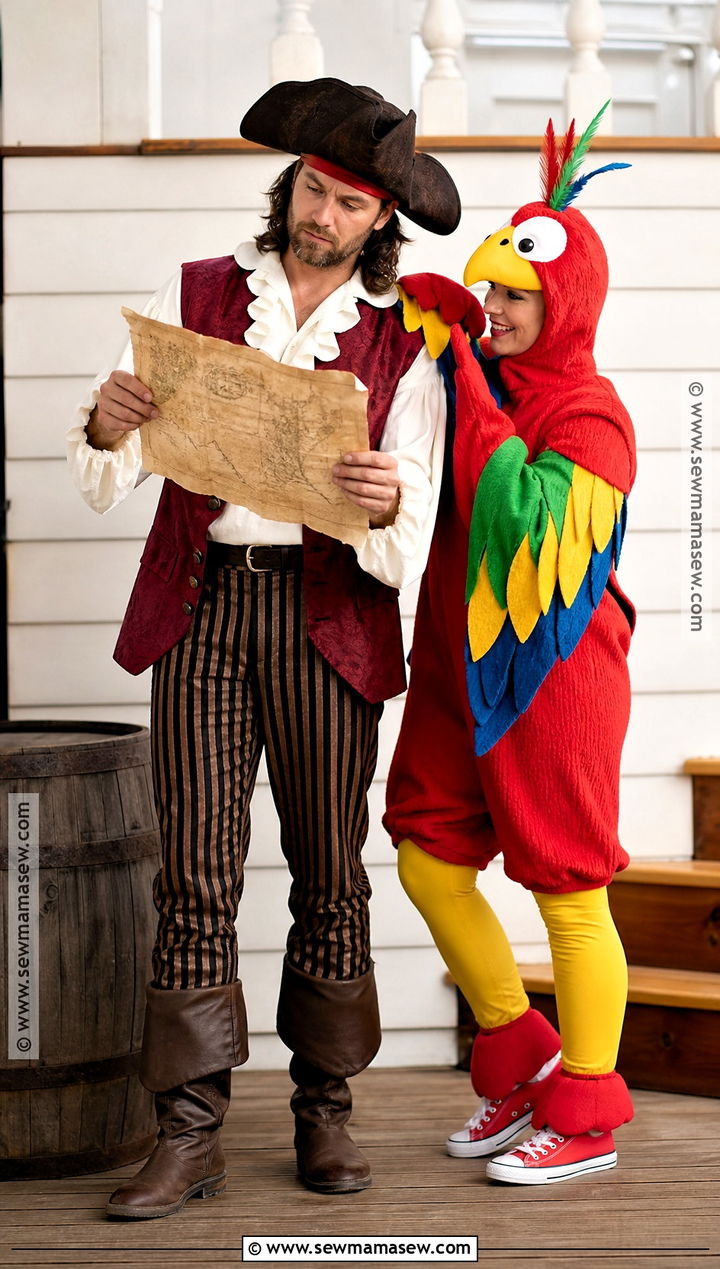 Pirate Captain And Parrot Matching Costume - 30 Matching Costume Ideas