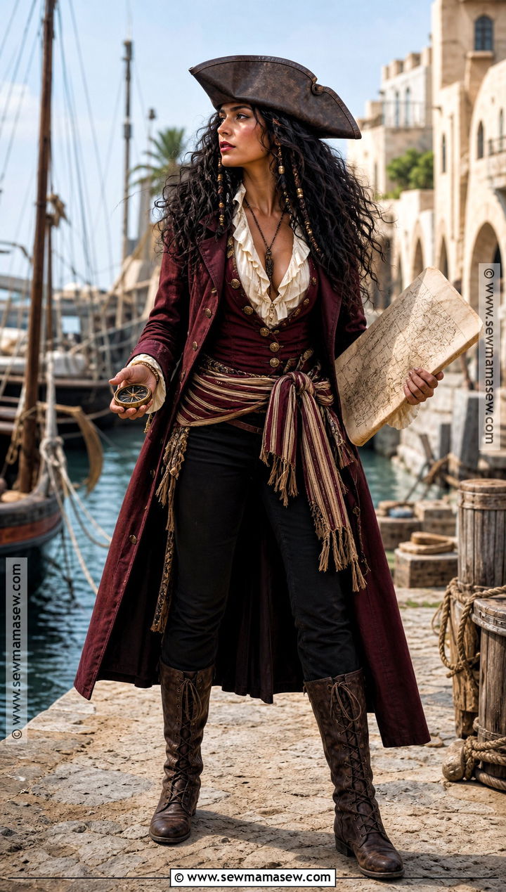 Pirate Captain Costume With Black Curls - 40 halloween costumes black hair