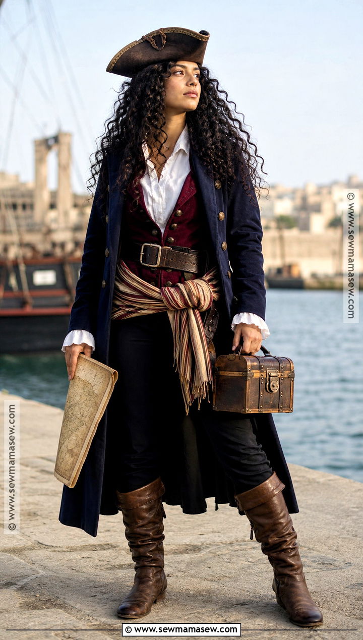 Pirate Captain Costume With Curly Black Hair - 30 halloween costume black hair ideas