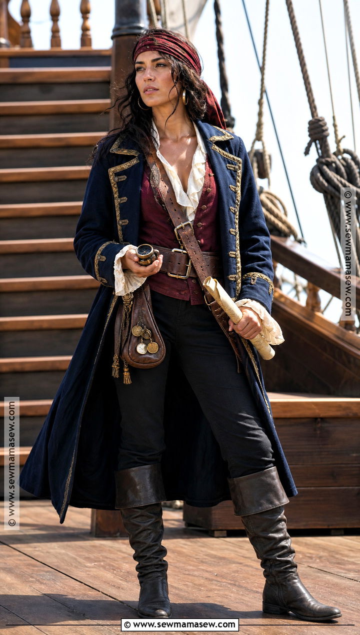 Pirate Captain Costume With Dark Curls - 30 curly hair costumes halloween