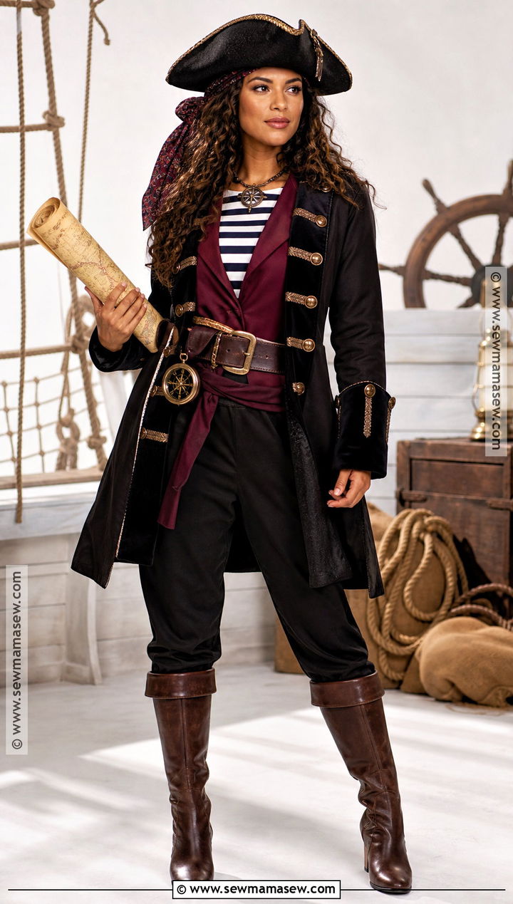 Pirate Captain Costume With Striped Shirt - 30 dress up costumes