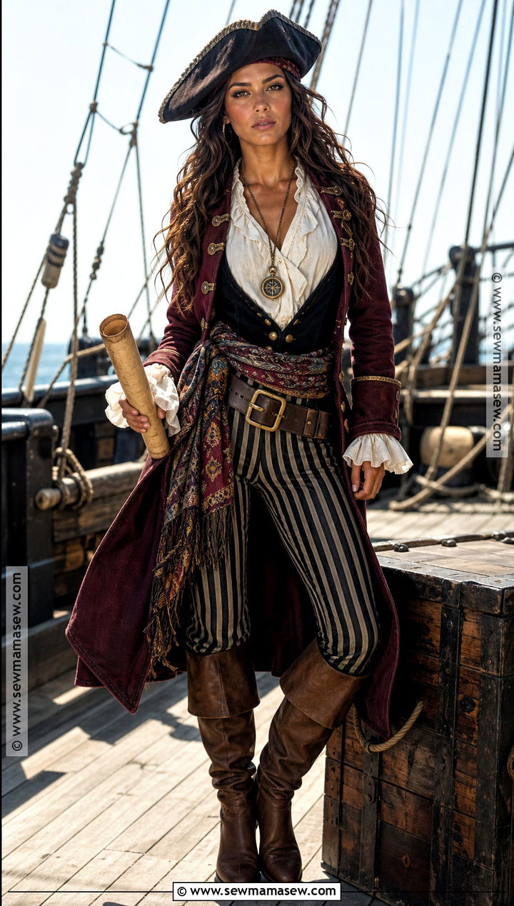 Pirate Captain Costume With Striped Trousers - 30 costume outfits