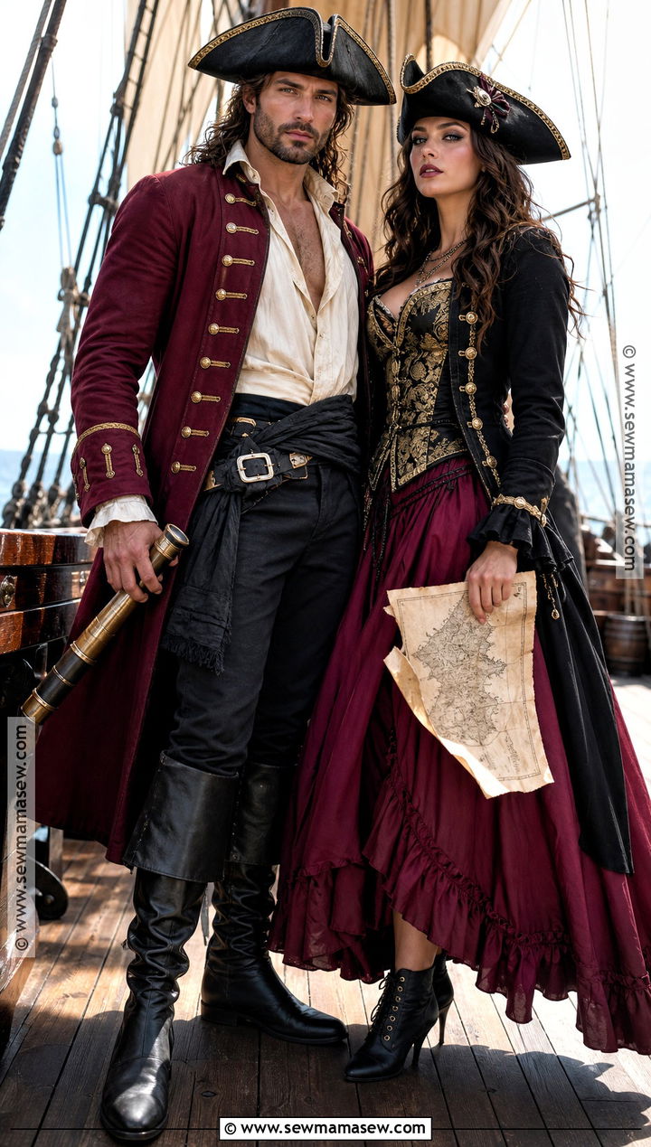 Pirate Captain Couple Costume - 35 pirate costumes