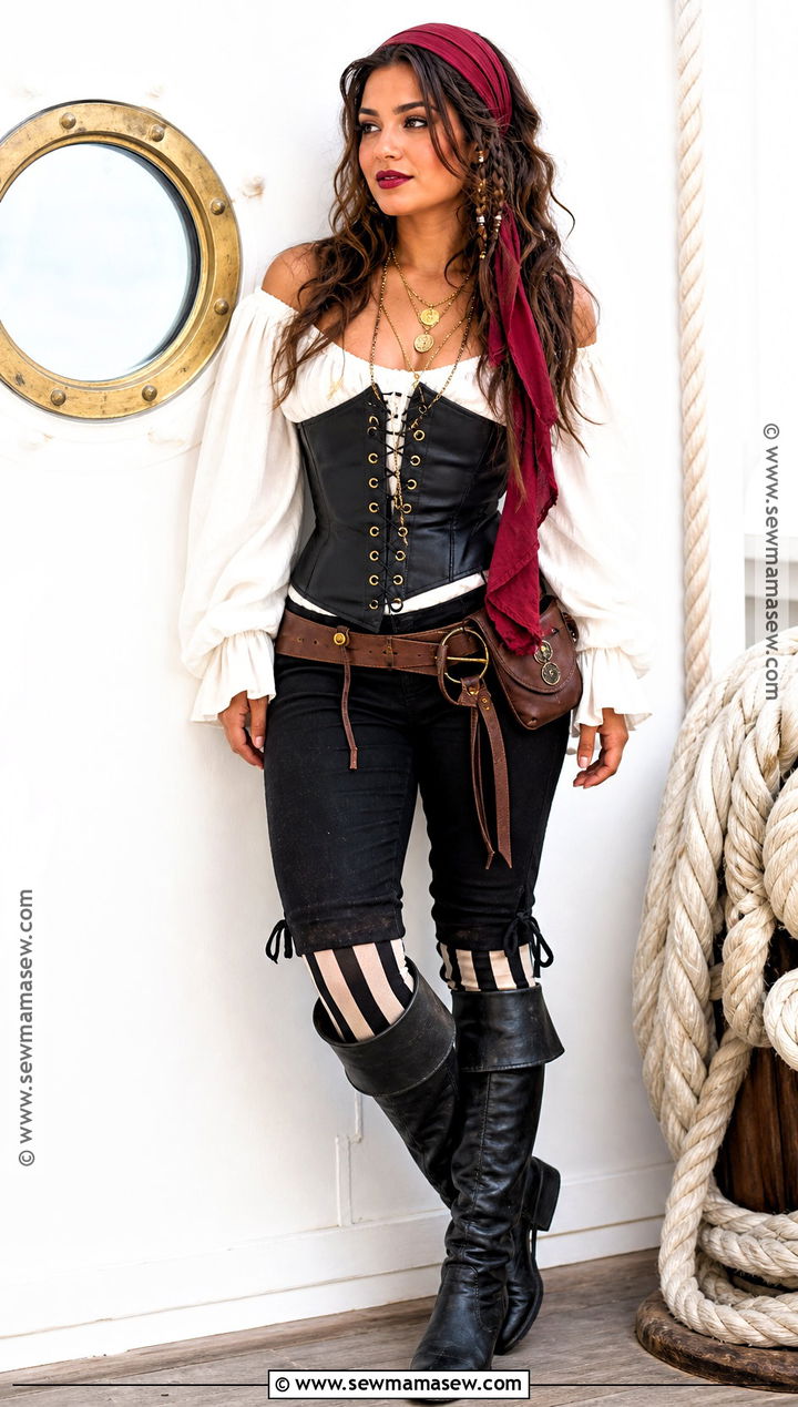 Pirate Costume With Corset And Boots - 30 cute college halloween costumes