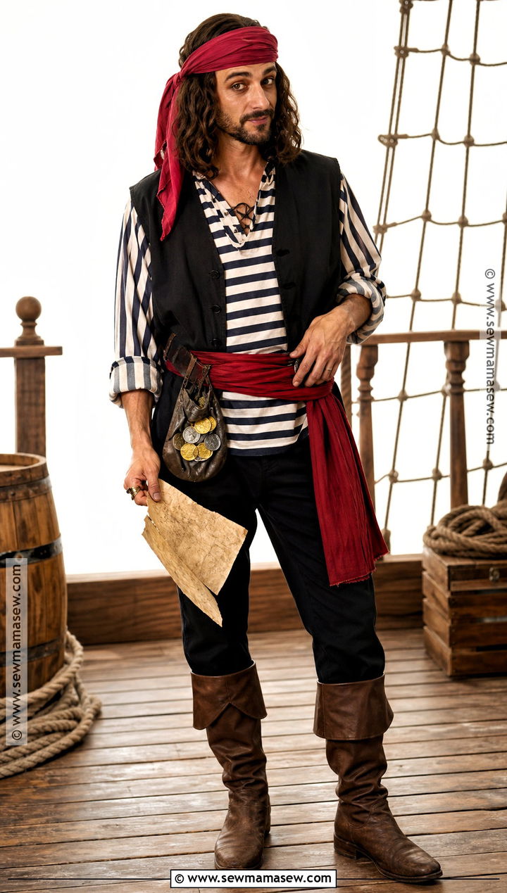 Pirate Costume With Striped Shirt - 40 simple halloween costume ideas