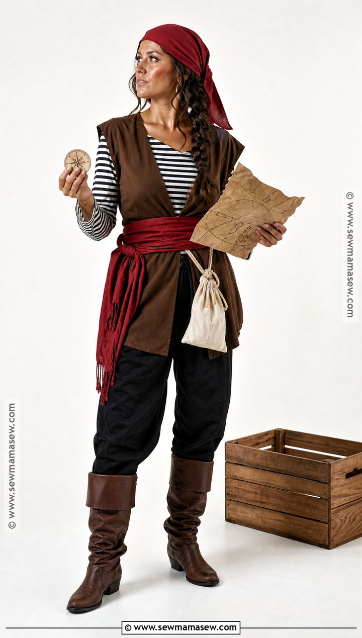 Pirate Costume With Striped Shirt - 50 simple halloween costumes