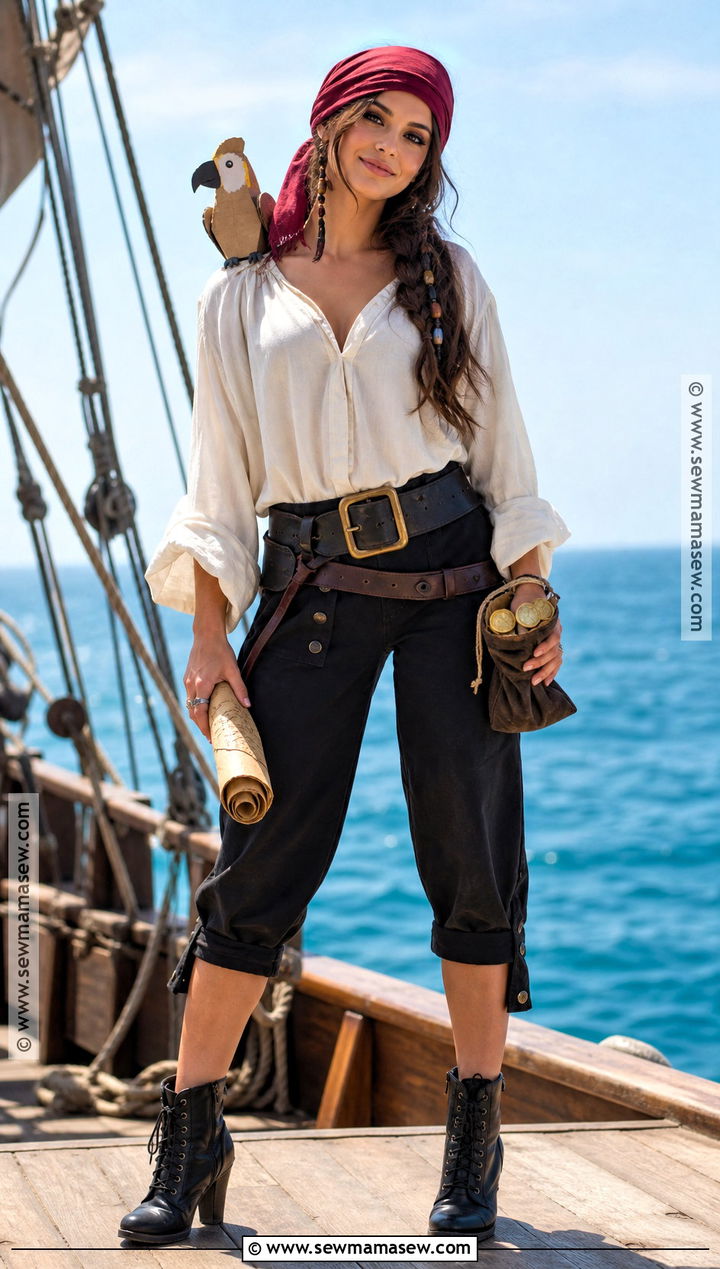 Pirate Costume With Striped Shirt - 30 Simple Costumes For Women Last Minute