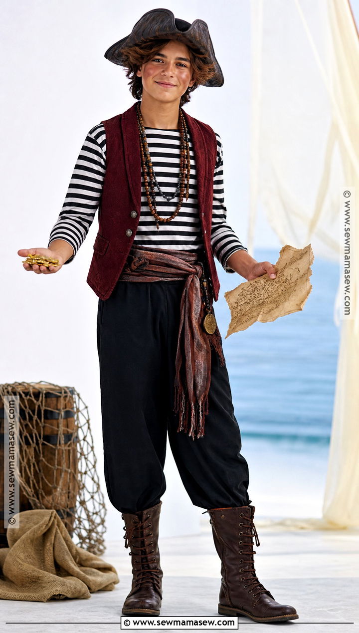 Pirate Costume With Striped Shirt - 30 teen costumes