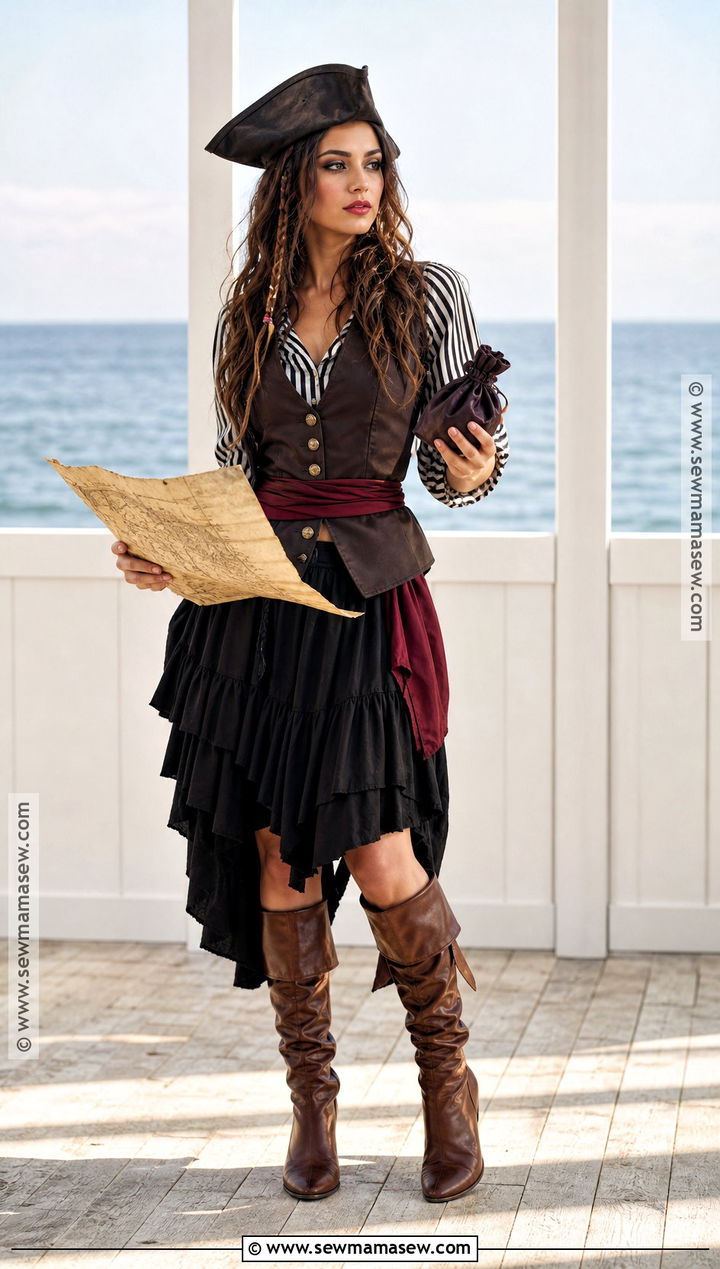 Pirate Costume With Striped Shirt - 35 costume ideas for women