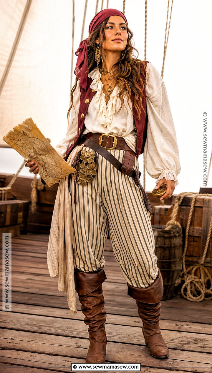 Pirate Costume With Striped Trousers - 30 Costume Ideas For Halloween