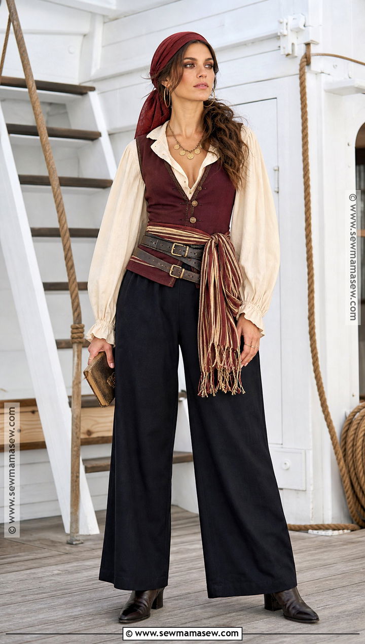 Pirate Costume With Wide Leg Pants - 30 cute pirate costume ideas for women