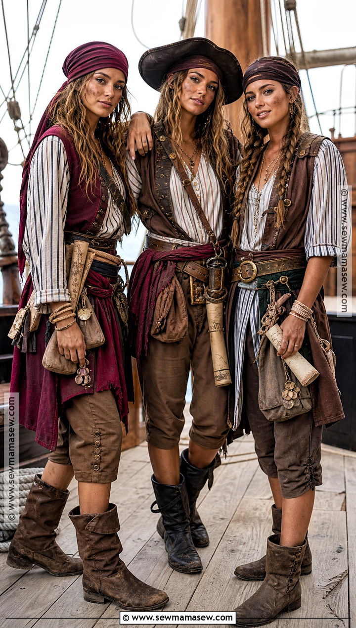 Pirate Crew Trio Costume - 45 iconic trio halloween costumes
