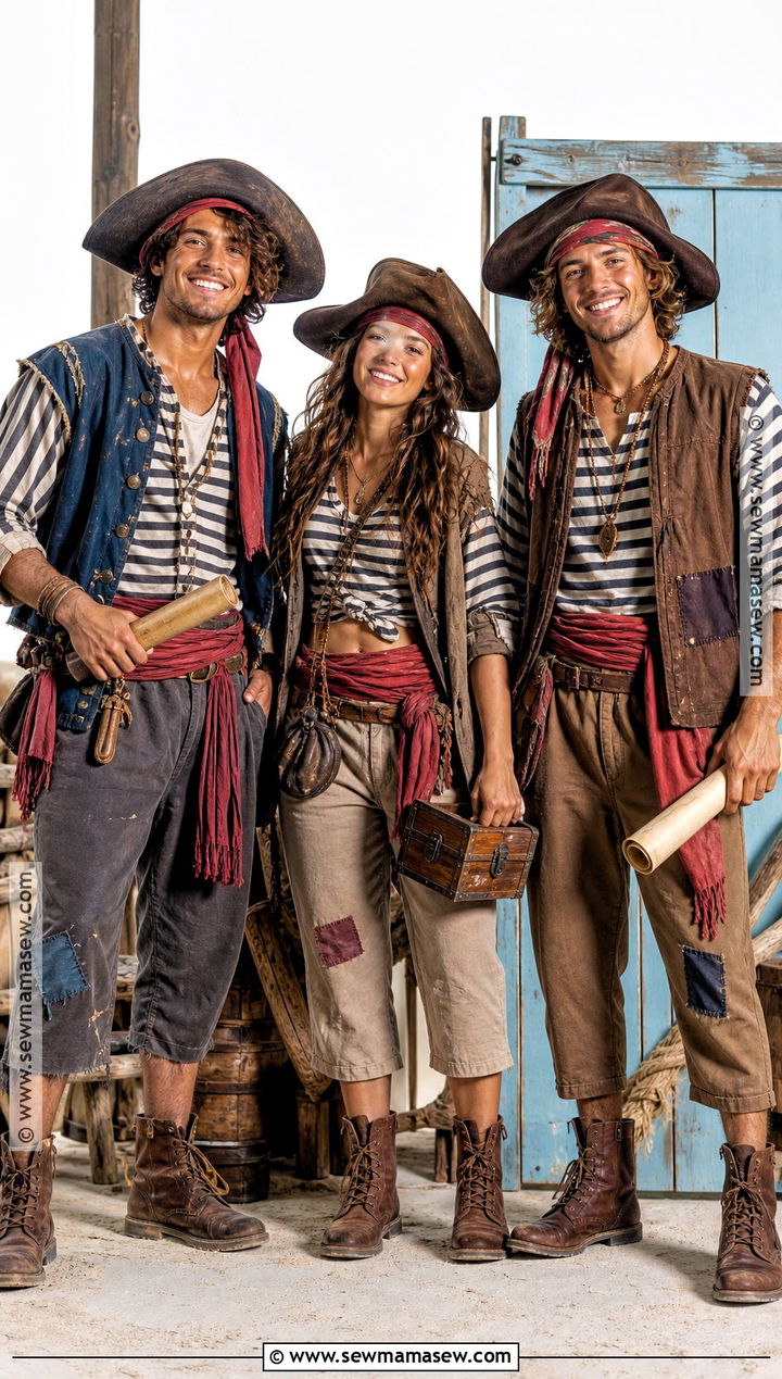 Pirate Crew Trio Costume - 30 3 people costumes