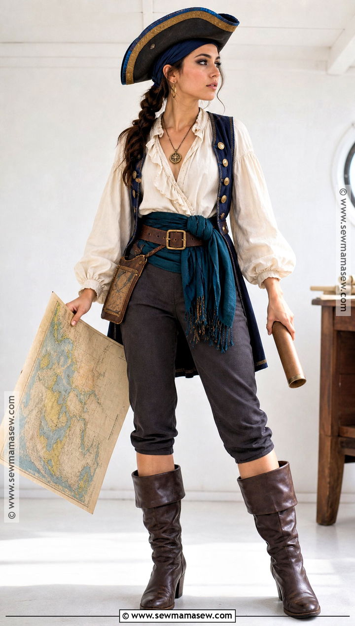 Pirate Navigator Costume - 30 cute pirate costume ideas for women
