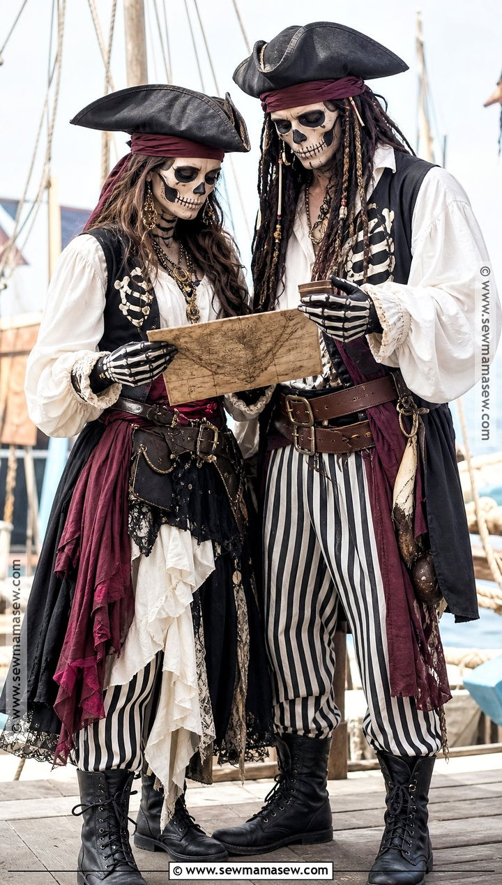 Pirate Skeleton Couple Costume - 30 Skeleton Couple Costume Ideas