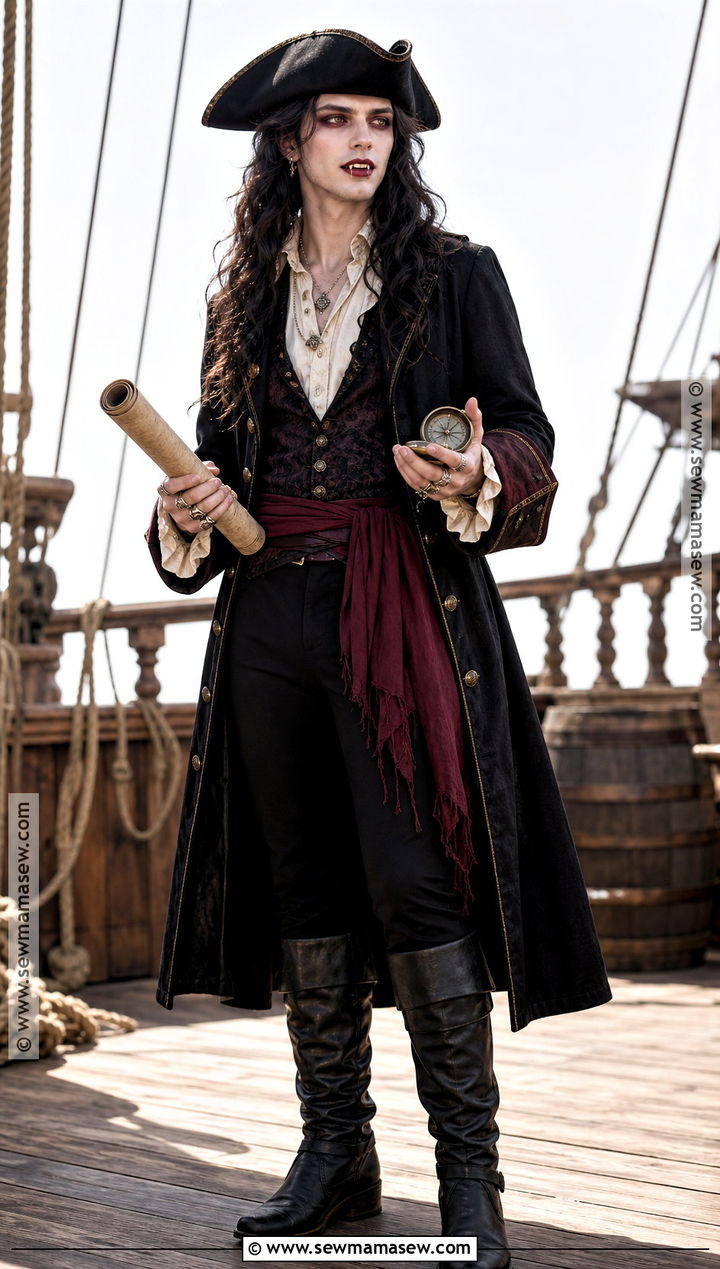 Pirate Vampire Costume With Long Coat - 35 vampire costume ideas