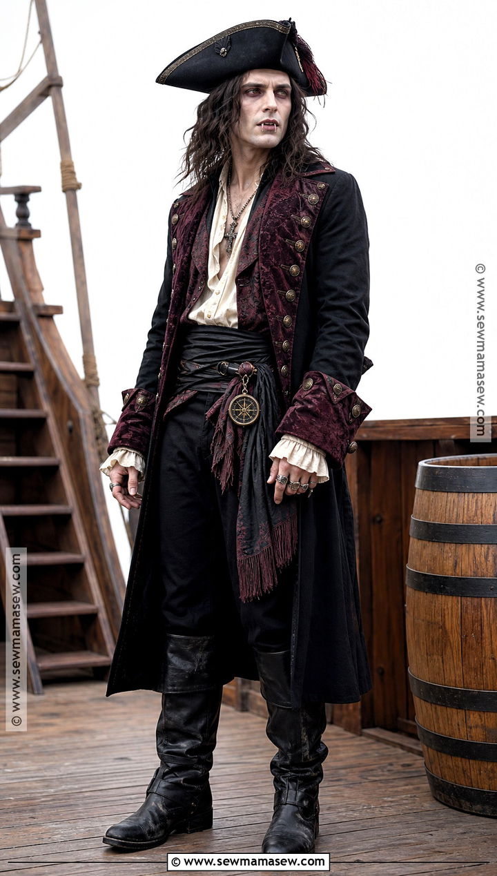 Pirate Vampire Costume With Long Vest - 30 Mens Vampire Costume Ideas