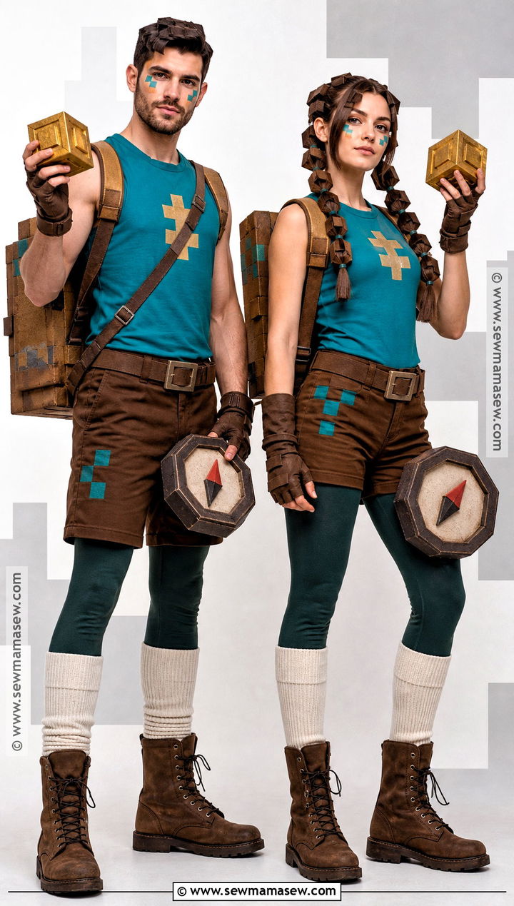 Pixel Lara Croft Matching Couple Costume - 30 lara croft couple costume ideas
