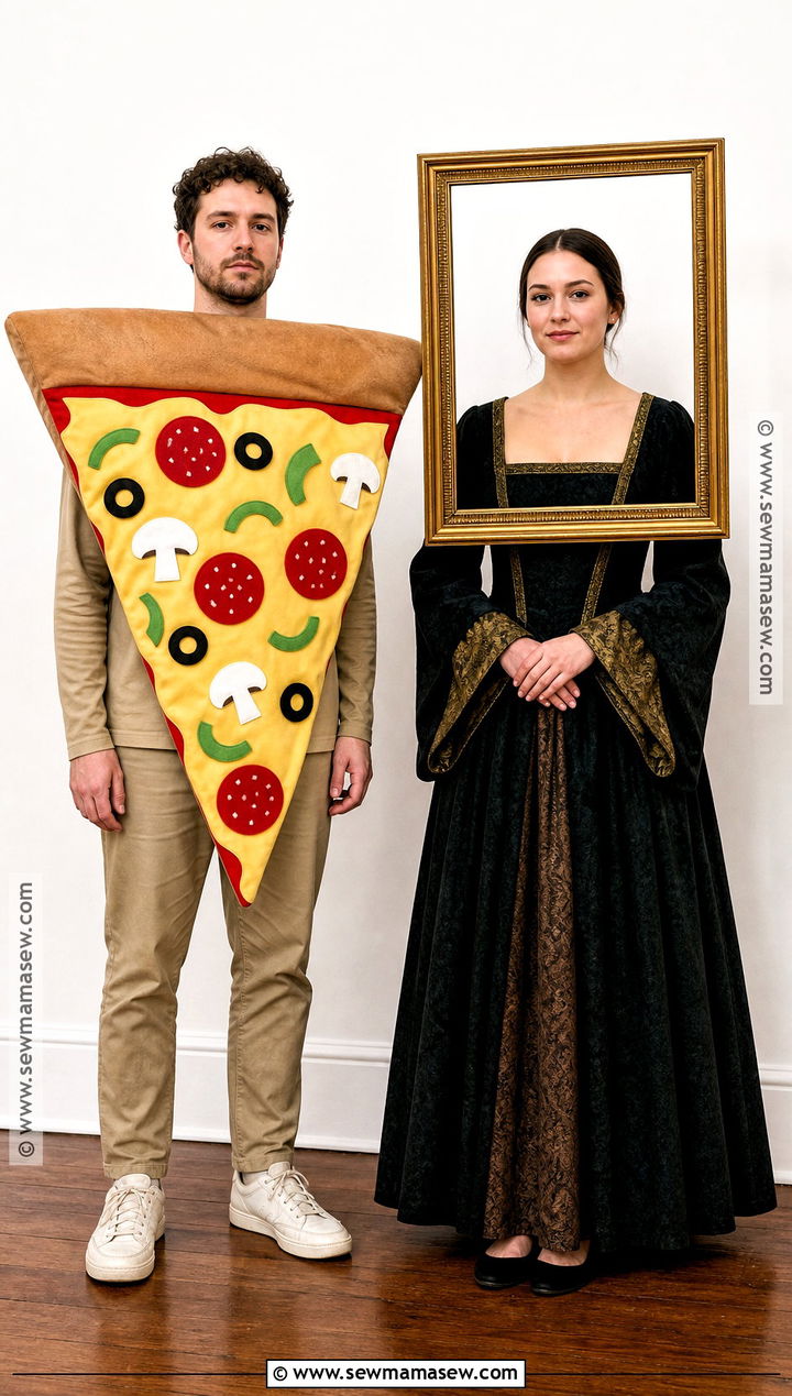 Pizza And Mona Lisa Costume - 50 rhyme without reason costume ideas