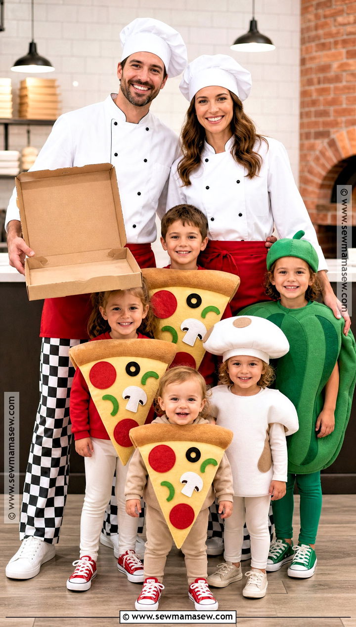 Pizza Chef Family Costume With Toddler - 35 family halloween costumes with for toddlers