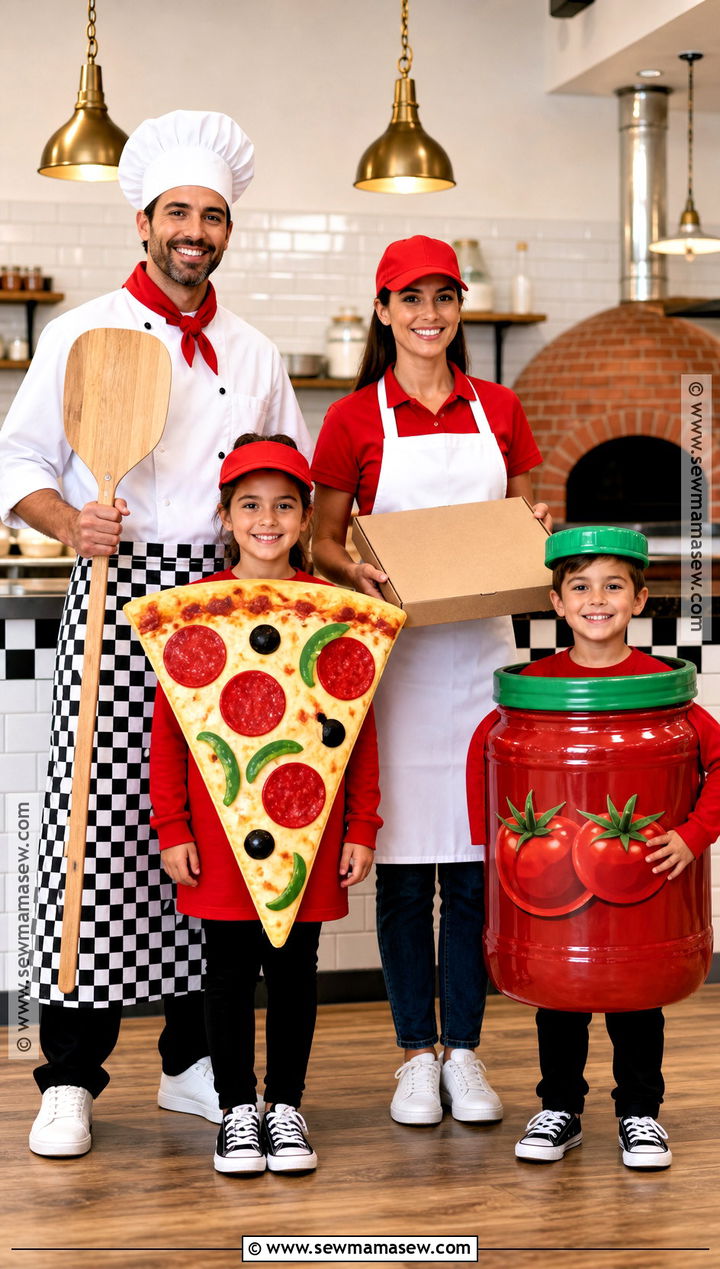 Pizza Shop Family Costume - 35 family costumes for four