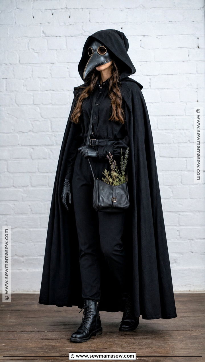 Plague Doctor Costume With Black Cloak - 30 All Black Halloween Costume Ideas for Women