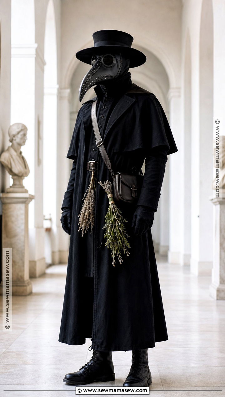 Plague Doctor Costume With Long Black Coat - 40 halloween costumes for men