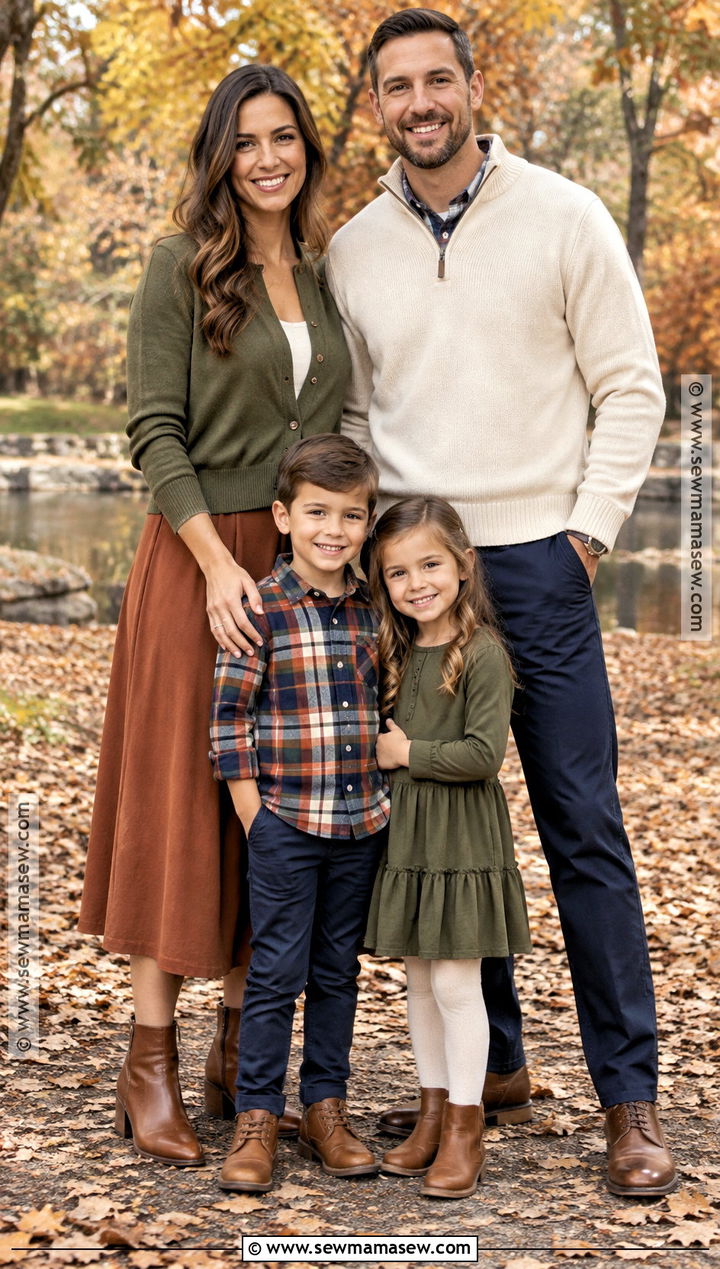 Plaid Accent Fall Family Picture Outfits - 15 Fall Clothing Ideas For Family Pictures