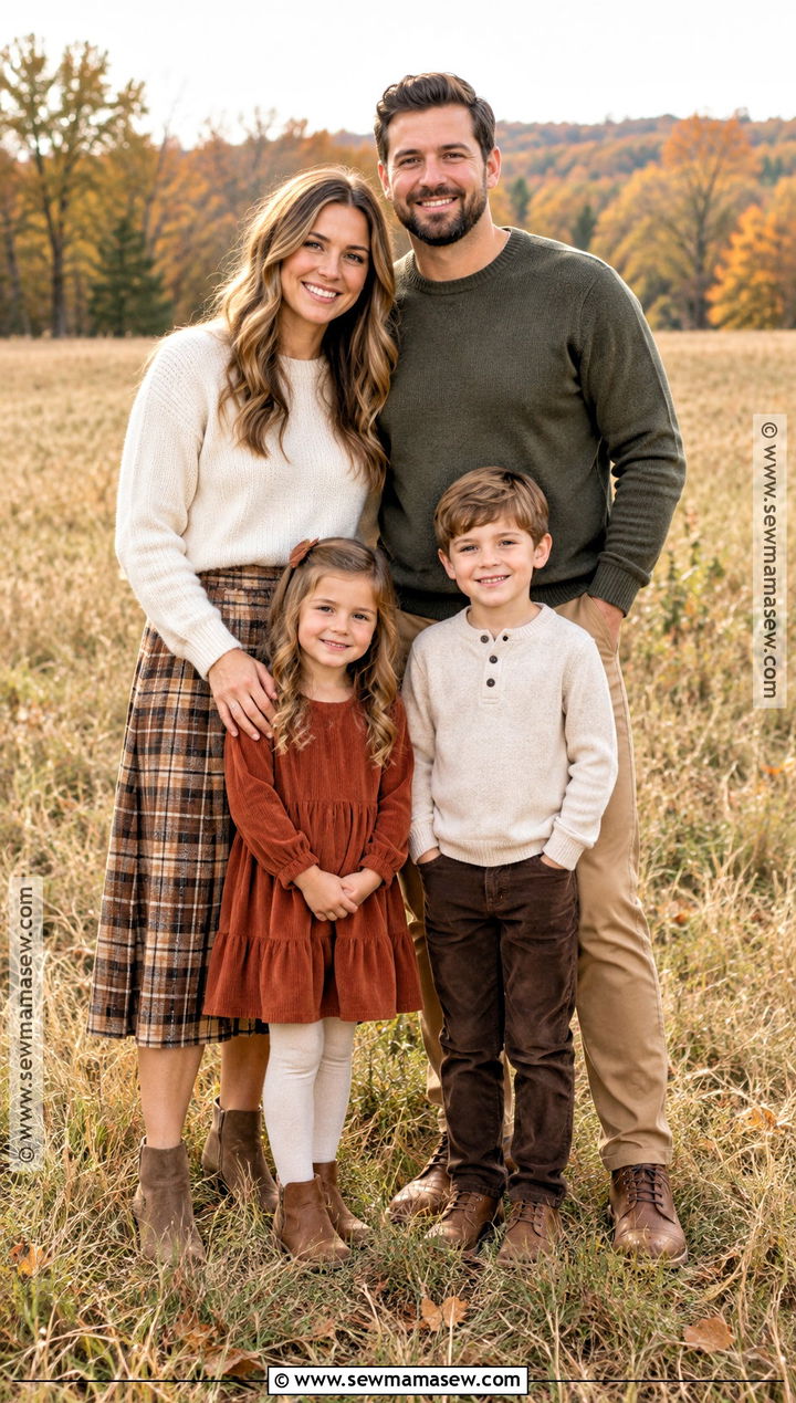 Plaid And Neutral Fall Family Photo Outfit - 15 fall photo outfits for family