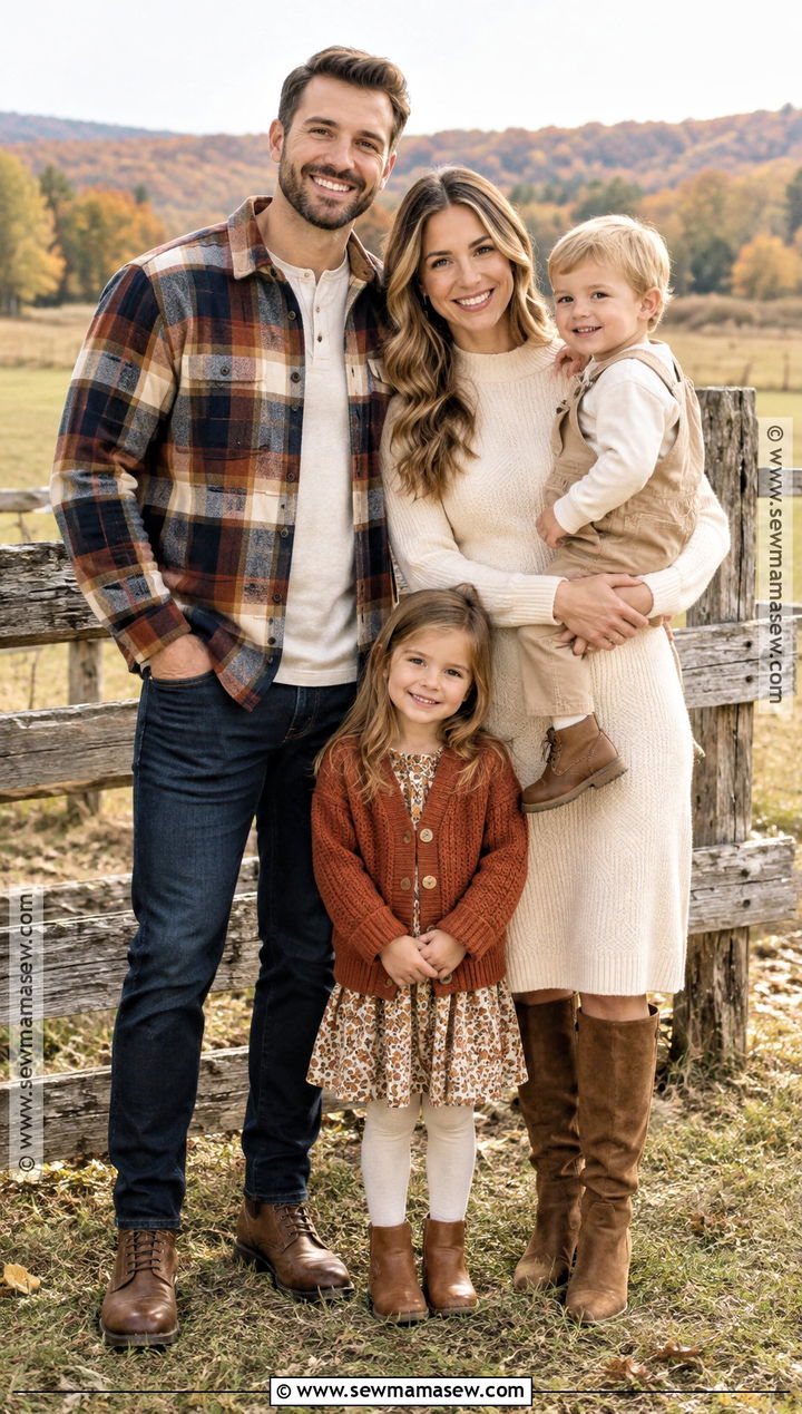 Plaid And Neutral Fall Family Photo Outfits - 15 fall family photo outfit ideas