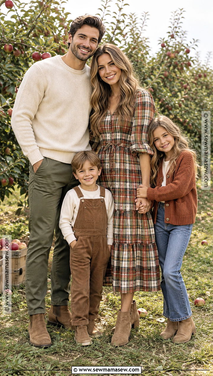 Plaid And Neutral Fall Family Picture Outfit - 25 casual fall family picture outfits