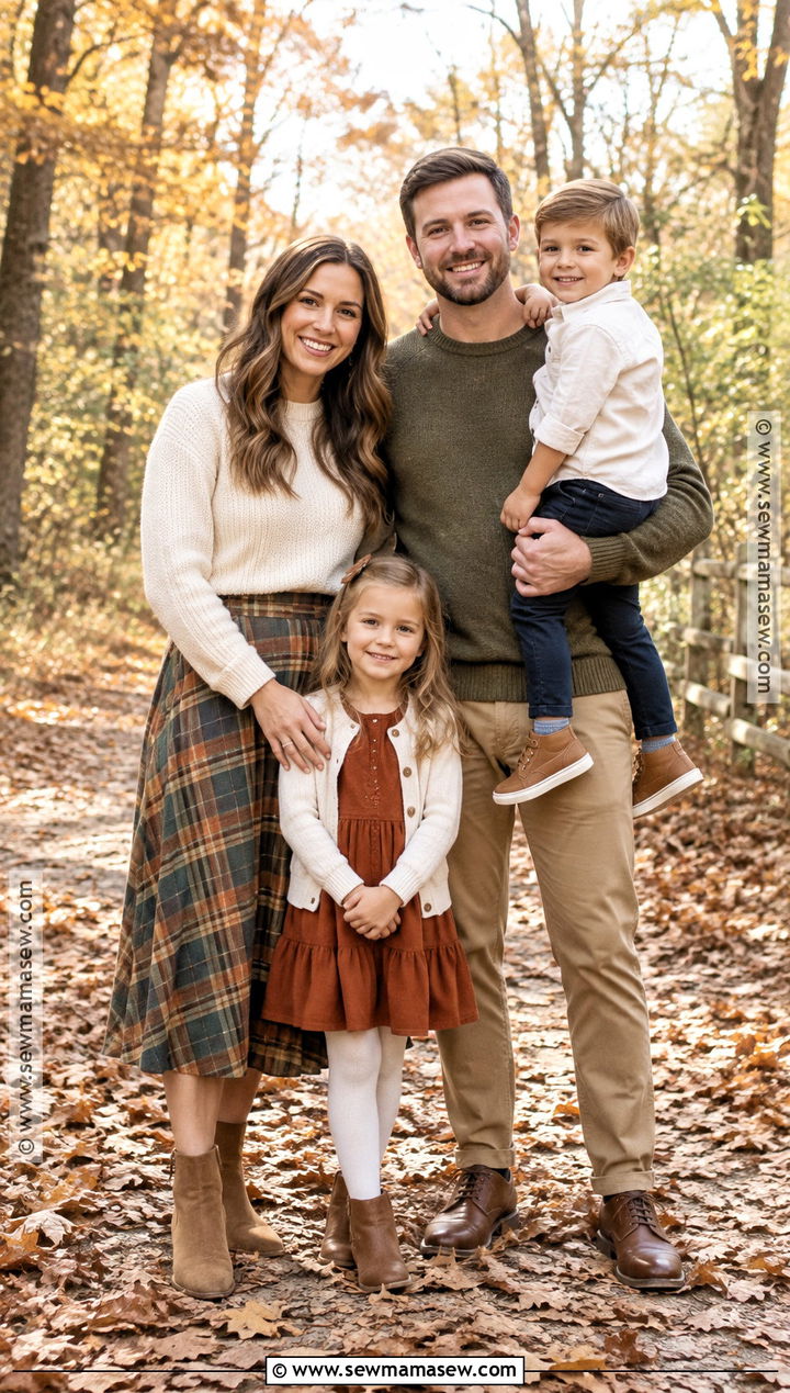 Plaid And Neutral Fall Family Portrait Outfit - 20 fall portrait outfits for family