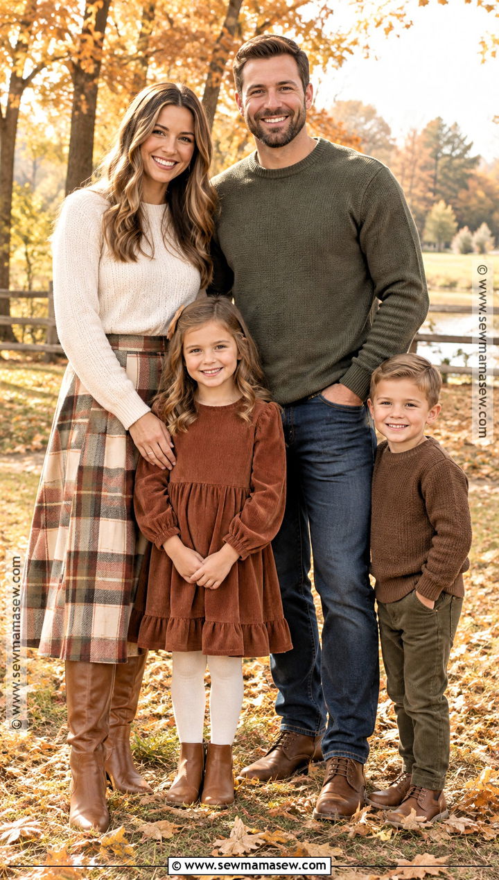 Plaid And Solid Color Fall Family Outfit - 20 fall family outfit ideas