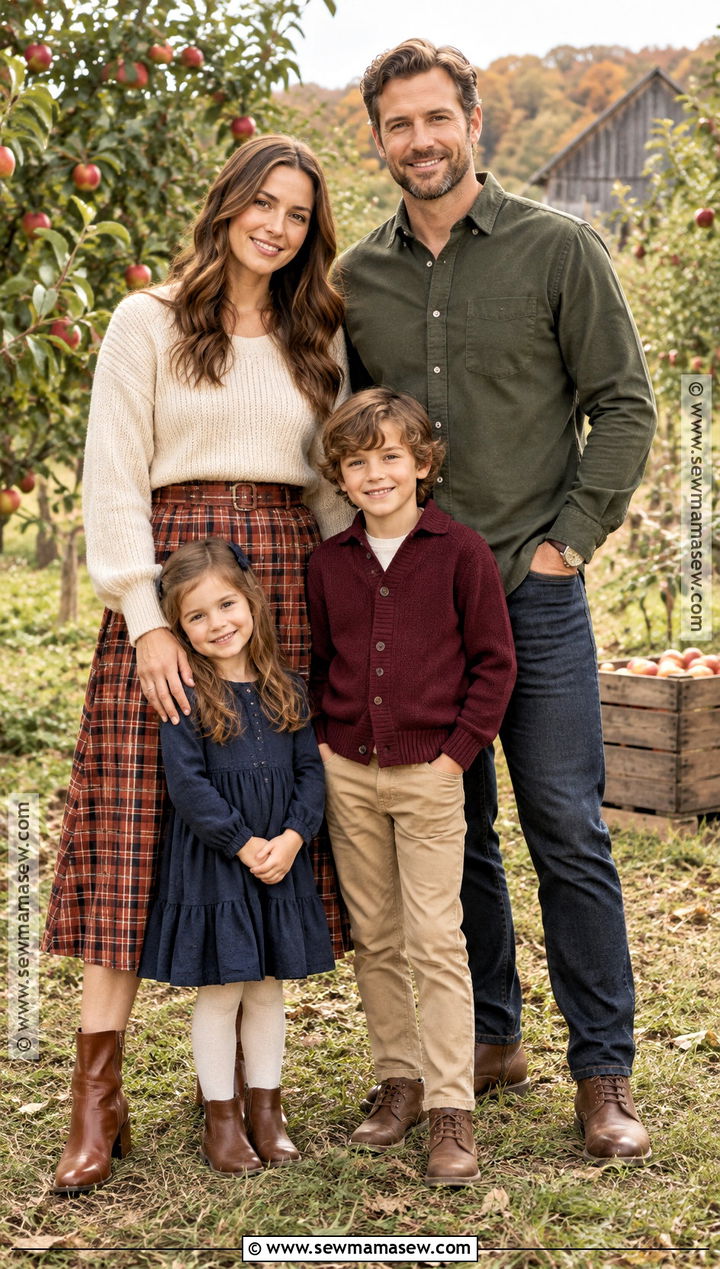 Plaid And Solid Fall Family Photo Outfits - 15 family photo outfit inspo fall ideas