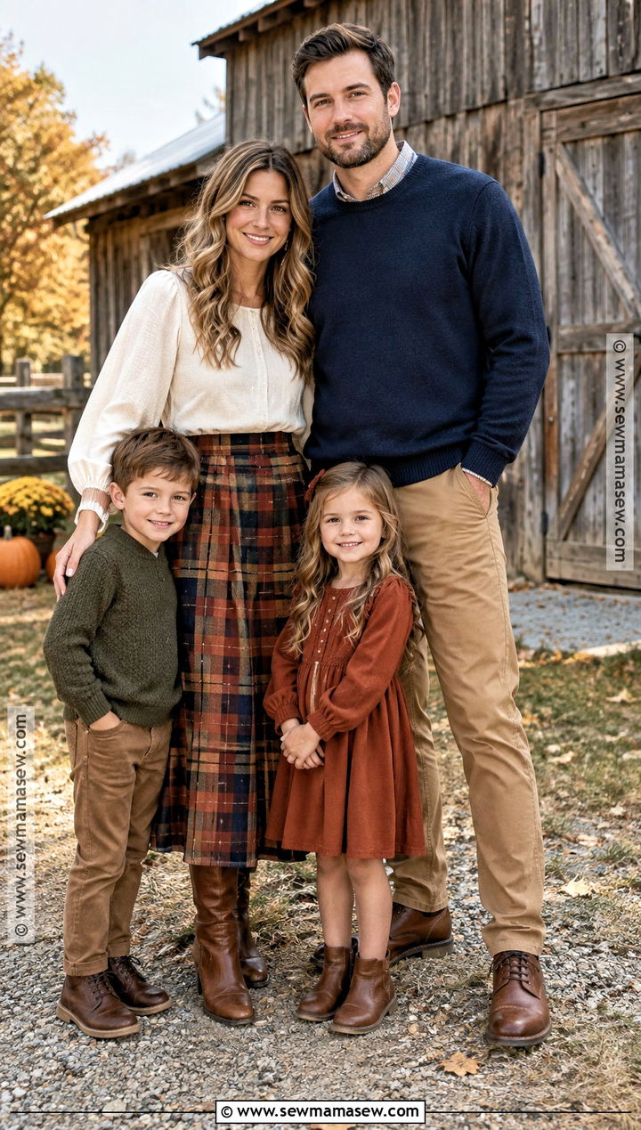 Plaid And Solid Fall Family Picture Outfit - 25 outdoor fall family pictures outfits
