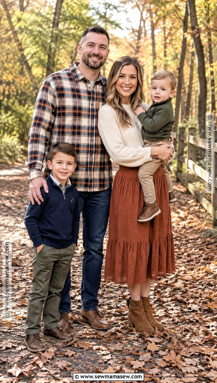 Plaid And Solid Fall Family Picture Outfits - 15 Family Pictures Matching Outfits Fall