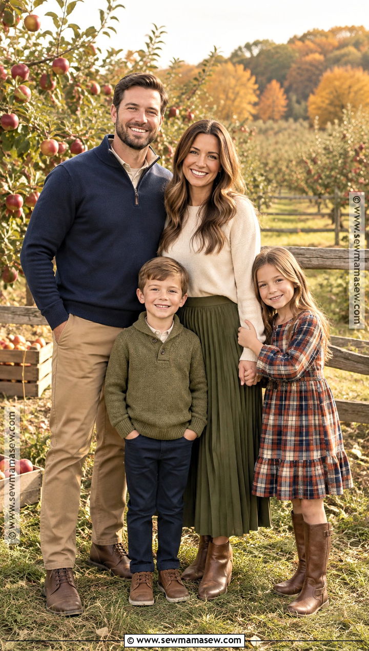Plaid And Solid Fall Family Portrait Outfits - 15 family portraits outfits fall
