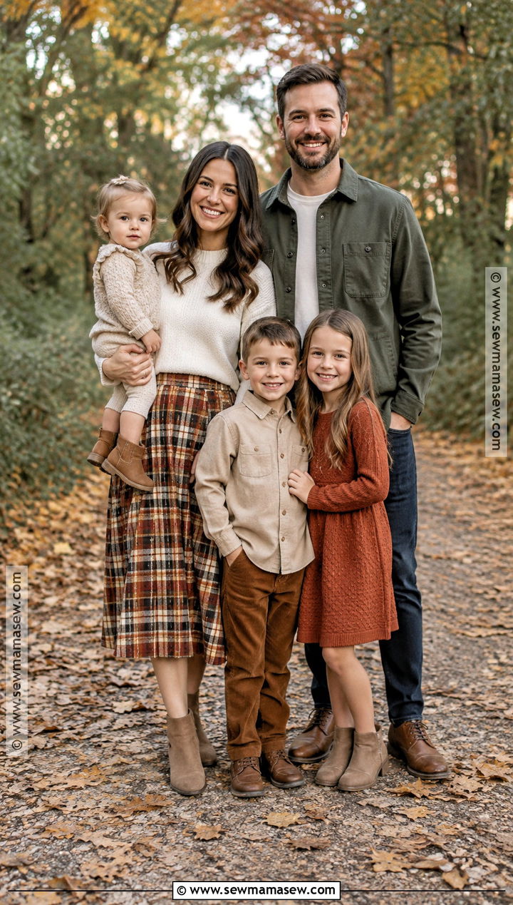 Plaid And Solid Family Fall Photoshoot Outfit - 25 family fall photoshoot outfits