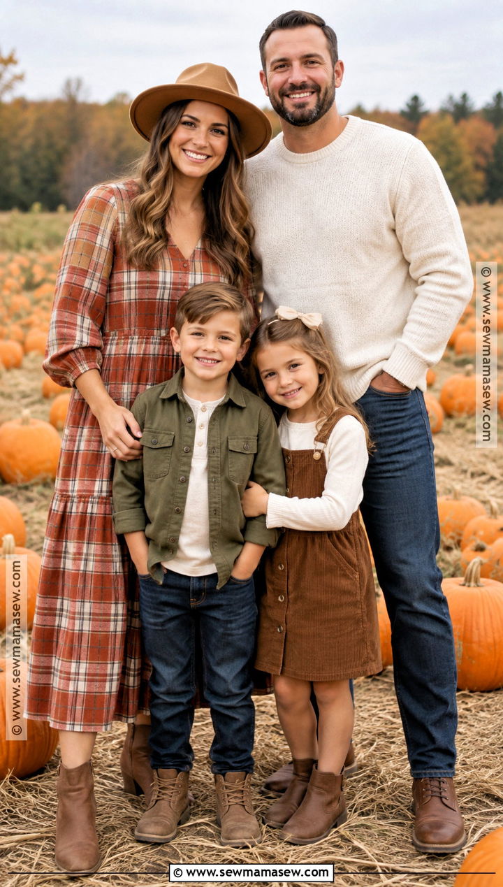 Plaid And Solid Family Pumpkin Patch Outfit - 15 family pumpkin patch outfits