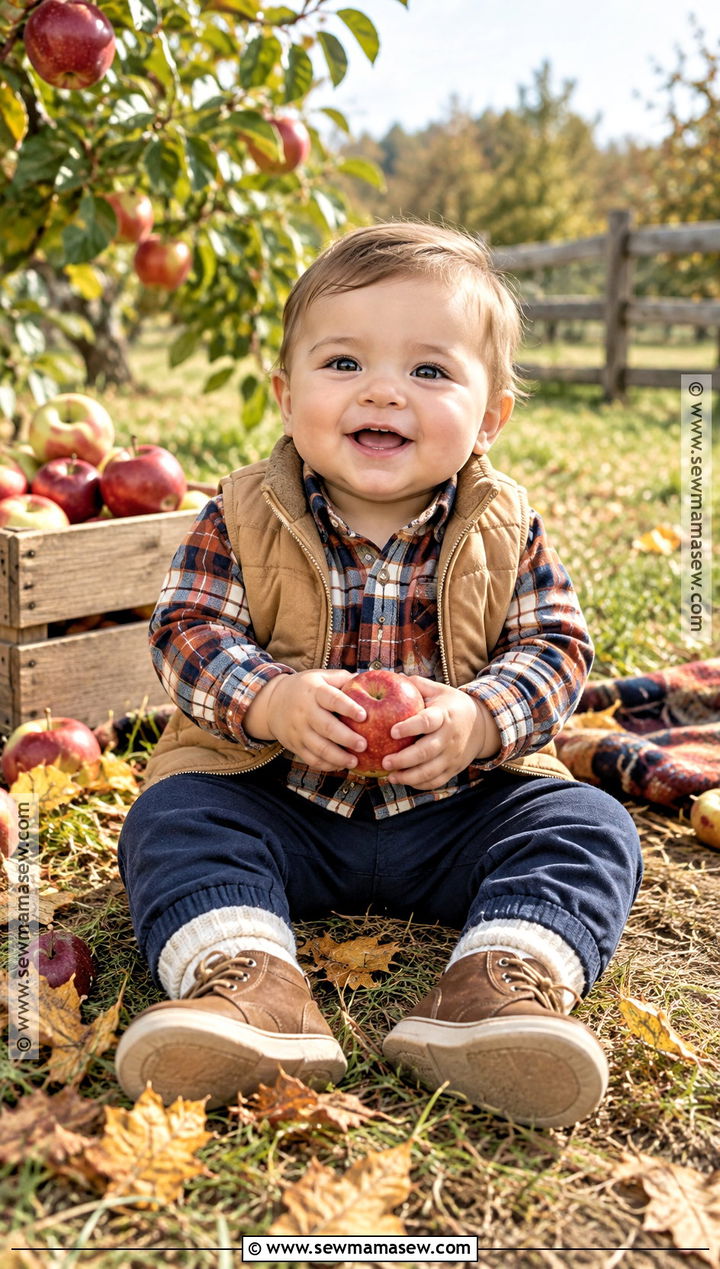 Plaid Baby Shirt With Joggers And Quilted Vest - 15 cozy fall baby outfit ideas