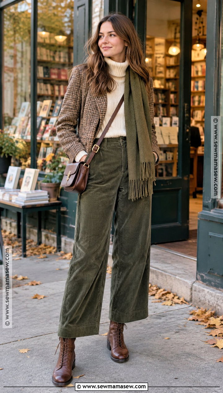 Plaid Blazer And Corduroy Pants Outfit - 15 2026 fall outfit trends