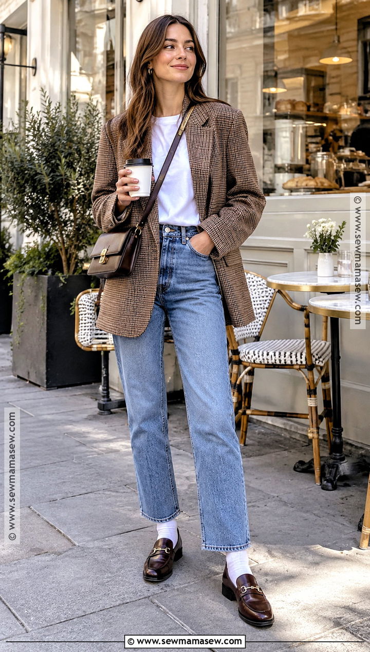 Plaid Blazer And Jeans Outfit - 25 fall 2026 fashion trends street style