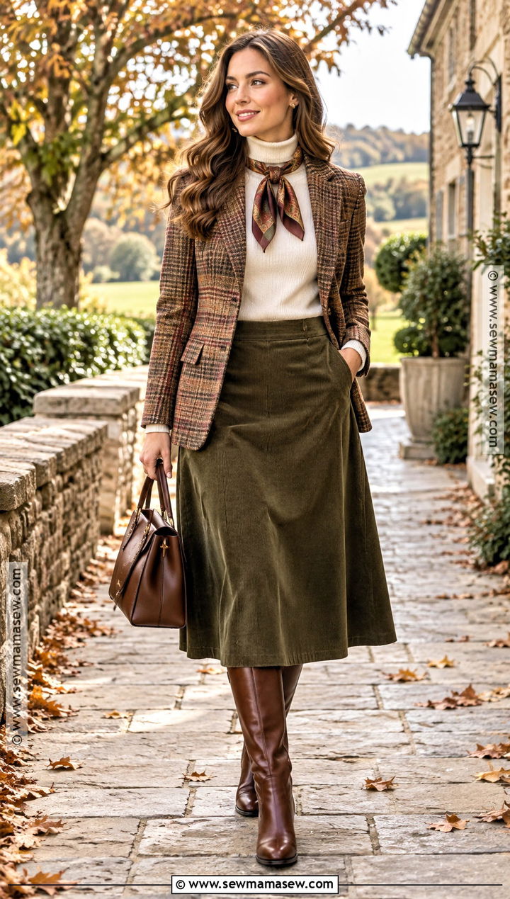 Plaid Blazer And Midi Skirt Outfit - 20 2026 Fall Winter Fashion Trends